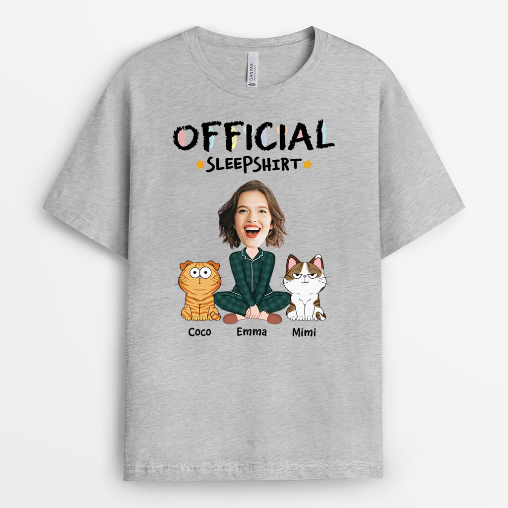 3136AUK2 official sleep shirt personalised gifts for cat mum