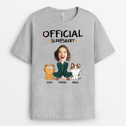 3136AUK2 official sleep shirt personalised gifts for cat mum