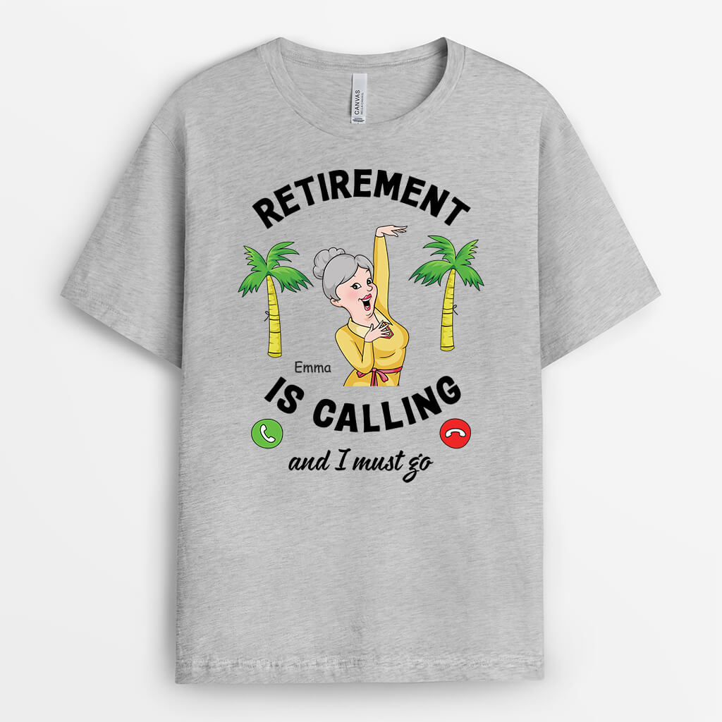 3138AUK2 retirement is calling t shirt personalised gift ideas for female