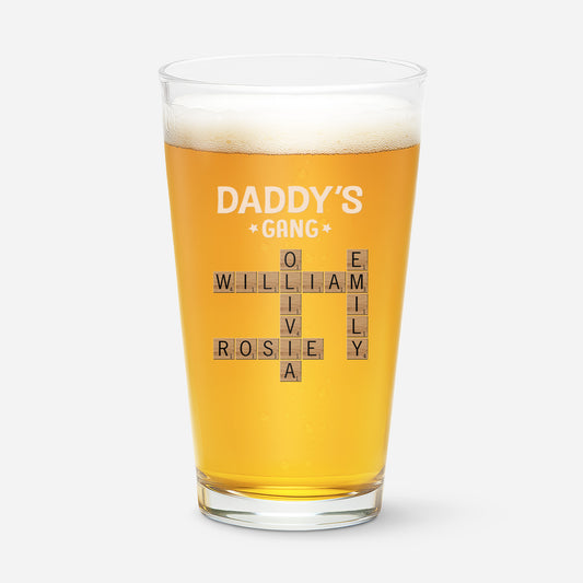 3142IUS1 personalized beer glass crossword gifts for dad 3142IKL5B