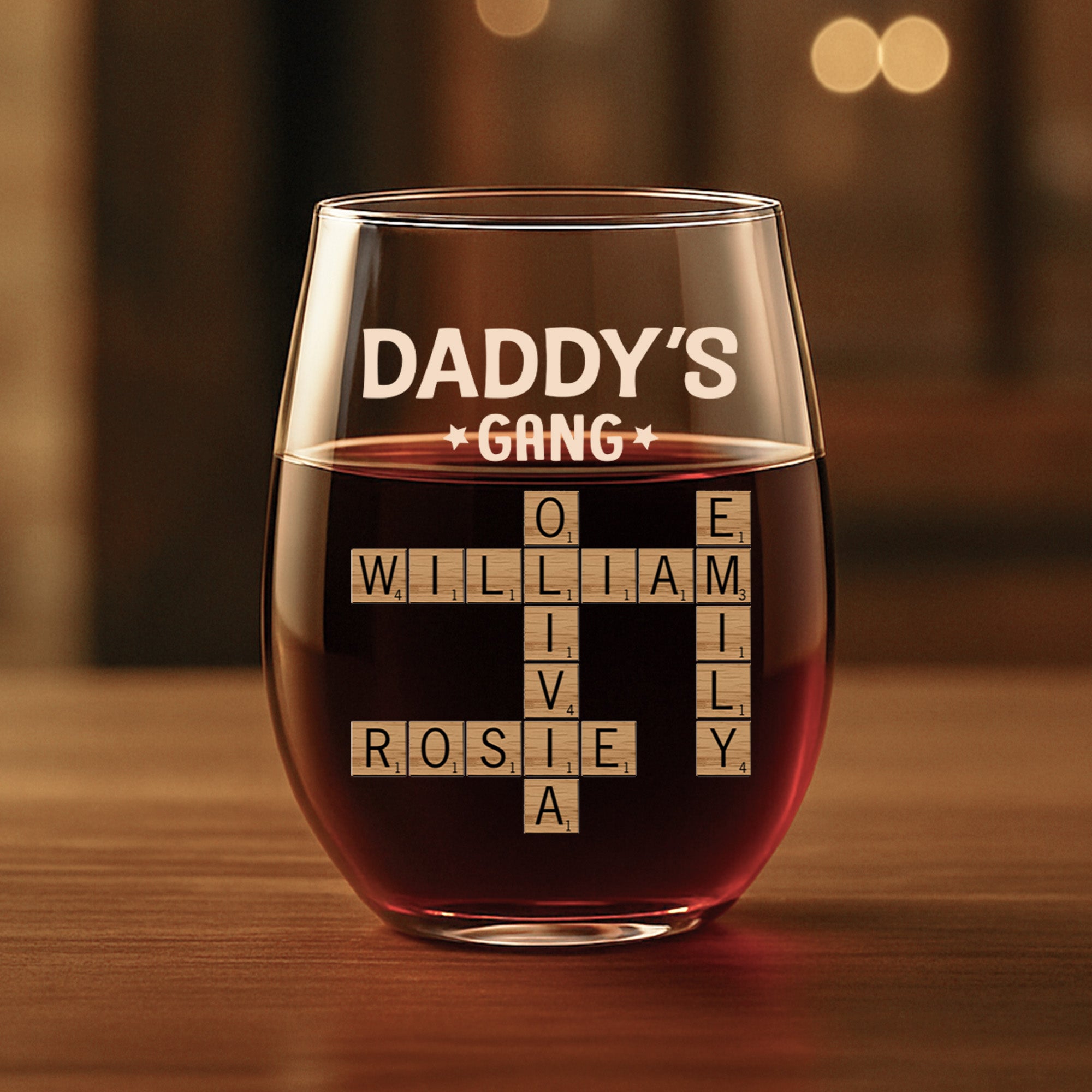 3142IUS1 personalized stemless wine glass crossword gifts for dad 3142IKL5B