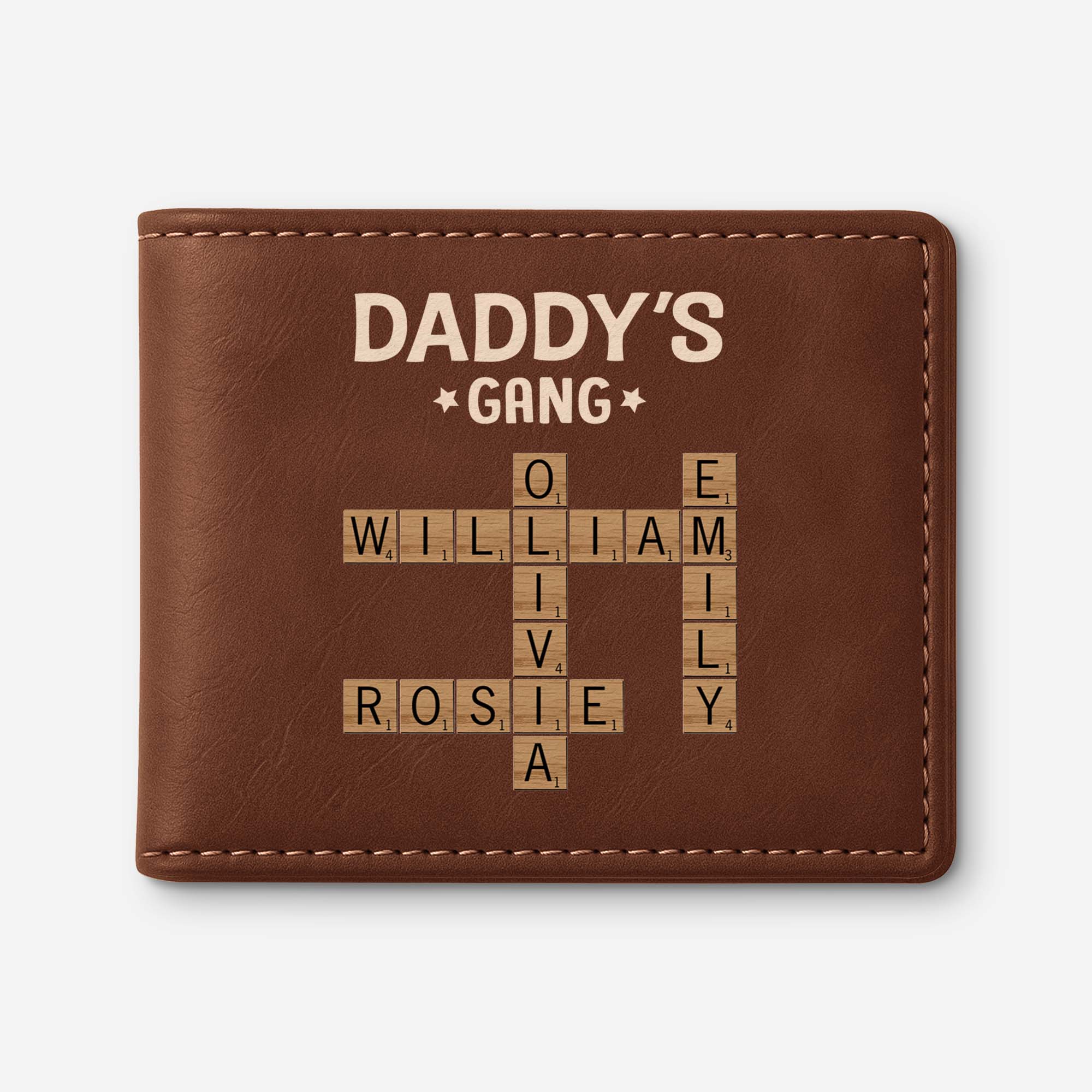 3142JUS1 personalized leather wallet crossword gifts for dad 3142JKL5B