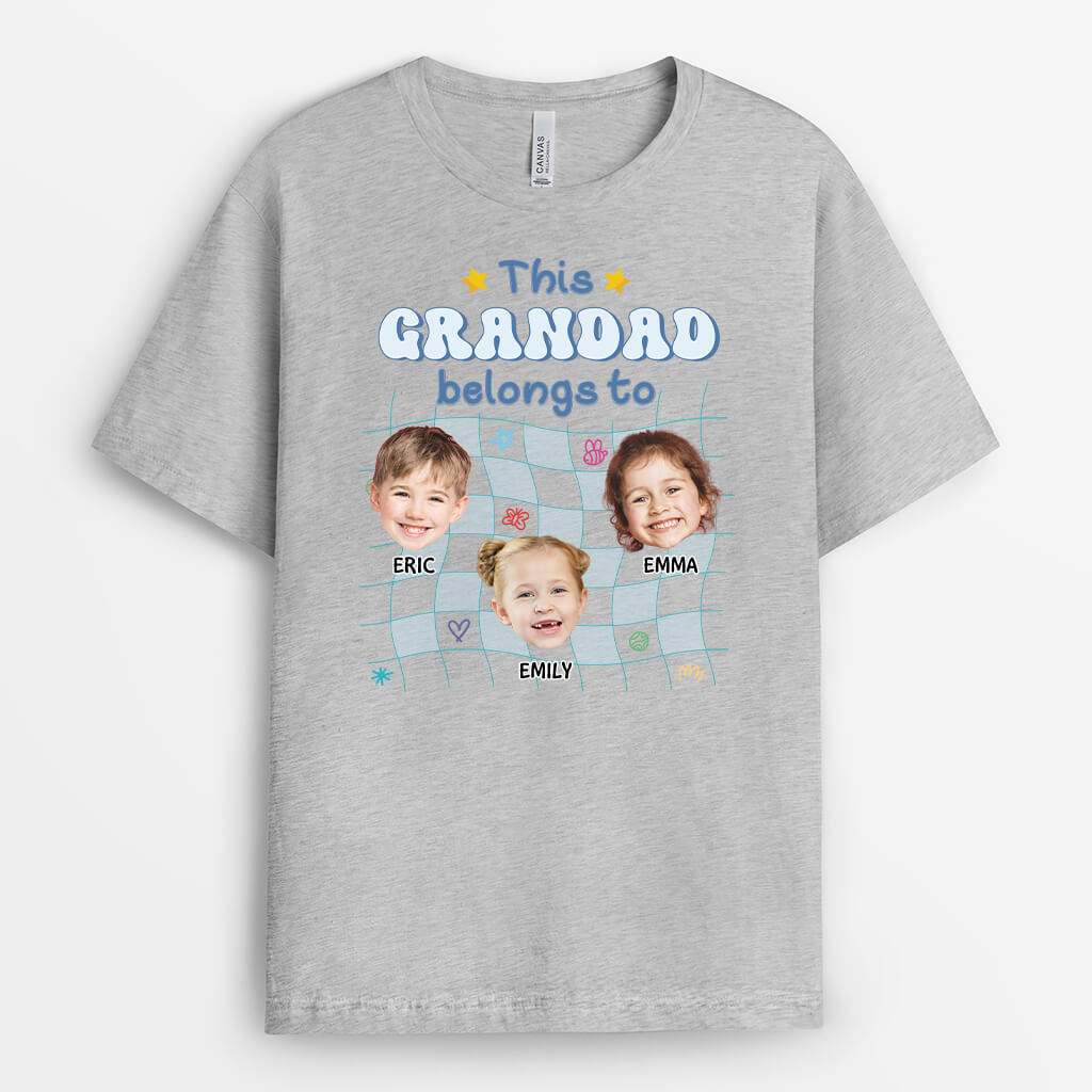 3147AUK2 this grandma mummy belongs to personalised cute face t shirt for grandma mummy