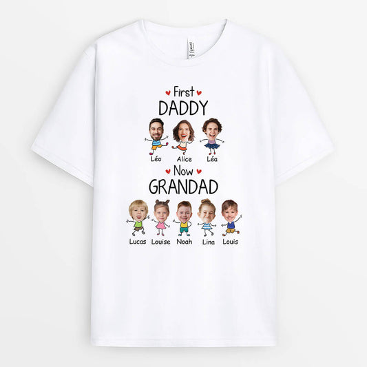 3152AUK2 first daddy now grandad t shirt personalised gifts for grandad