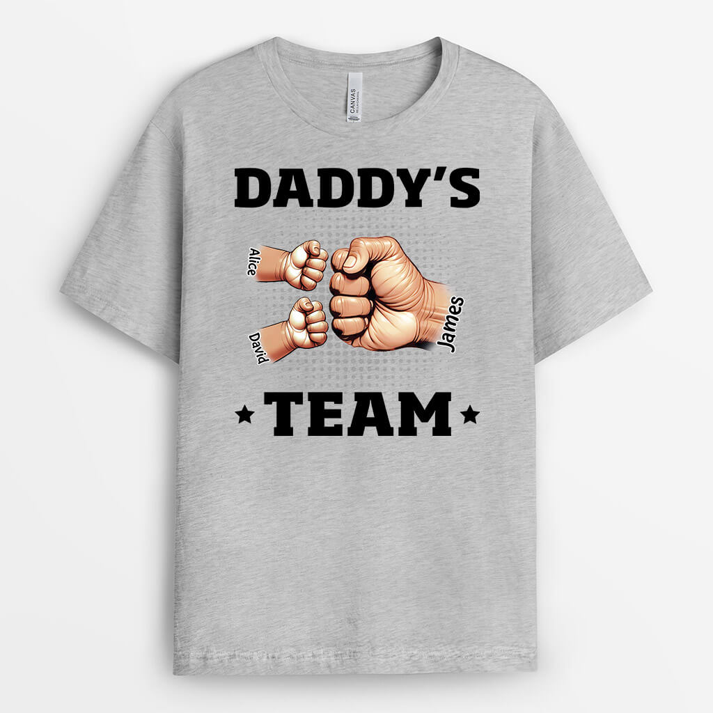 3157AUK1 daddys team fist bump t shirt  personalised gifts for dad
