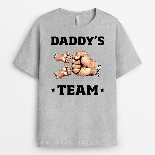 3157AUK1 daddys team fist bump t shirt personalised gifts for dad