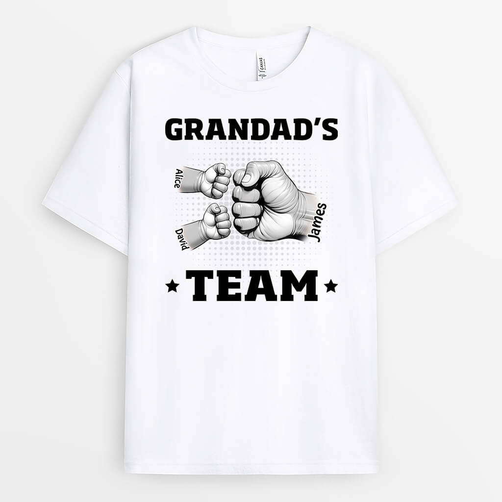 3157AUK2 daddys team fist bump t shirt  personalised gifts for dad