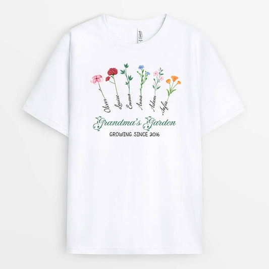 3173AUK1 grandmas garden t shirt personalised gift ideas for grandma