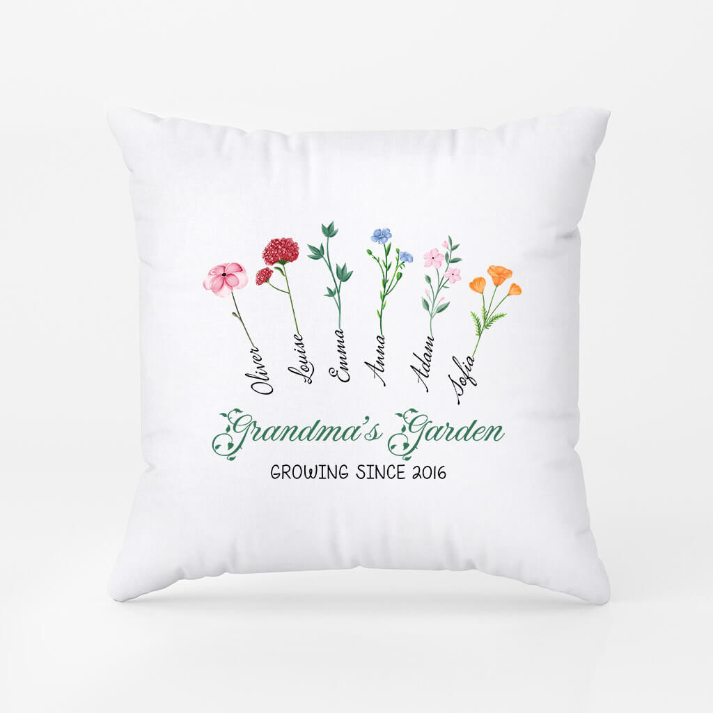 3173PUK1 grandmas garden pillow personalised present ideas for grandma