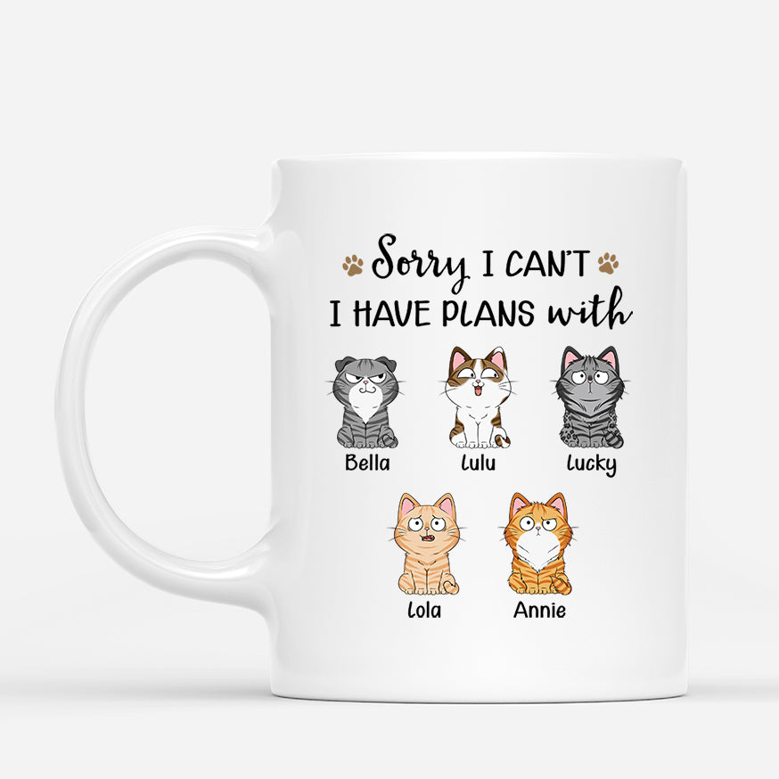 3174MUK1 funny cat mug personalized sorry i cant i have plans with my cat 3174M8Z8D