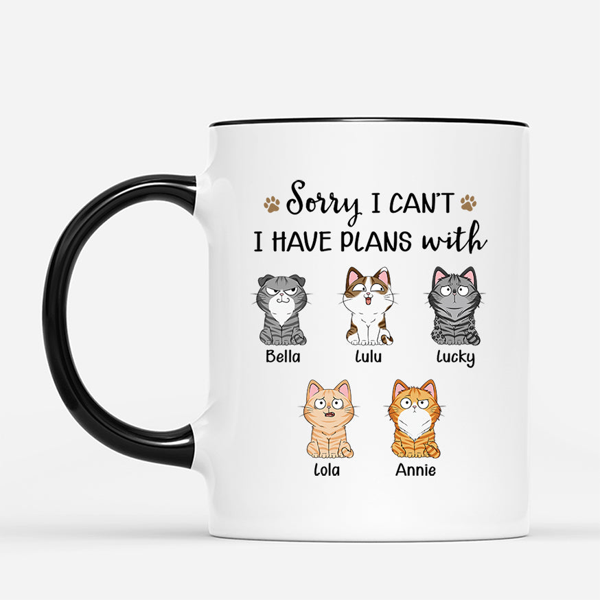 3174MUK2 funny cat mug personalized sorry i cant i have plans with my cat 3174M8Z8D
