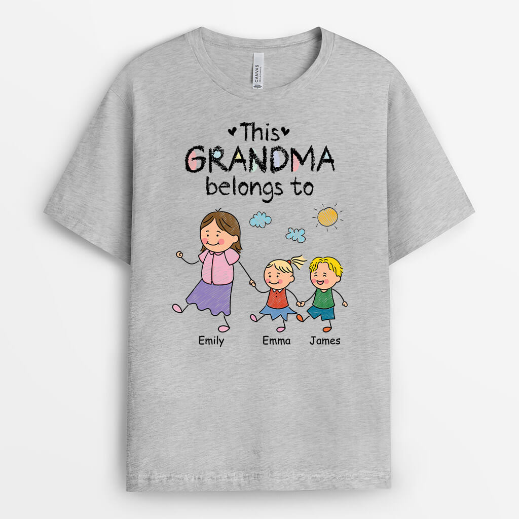 3175AUK2 this grandma belongs to personalised t shirt design for grandma