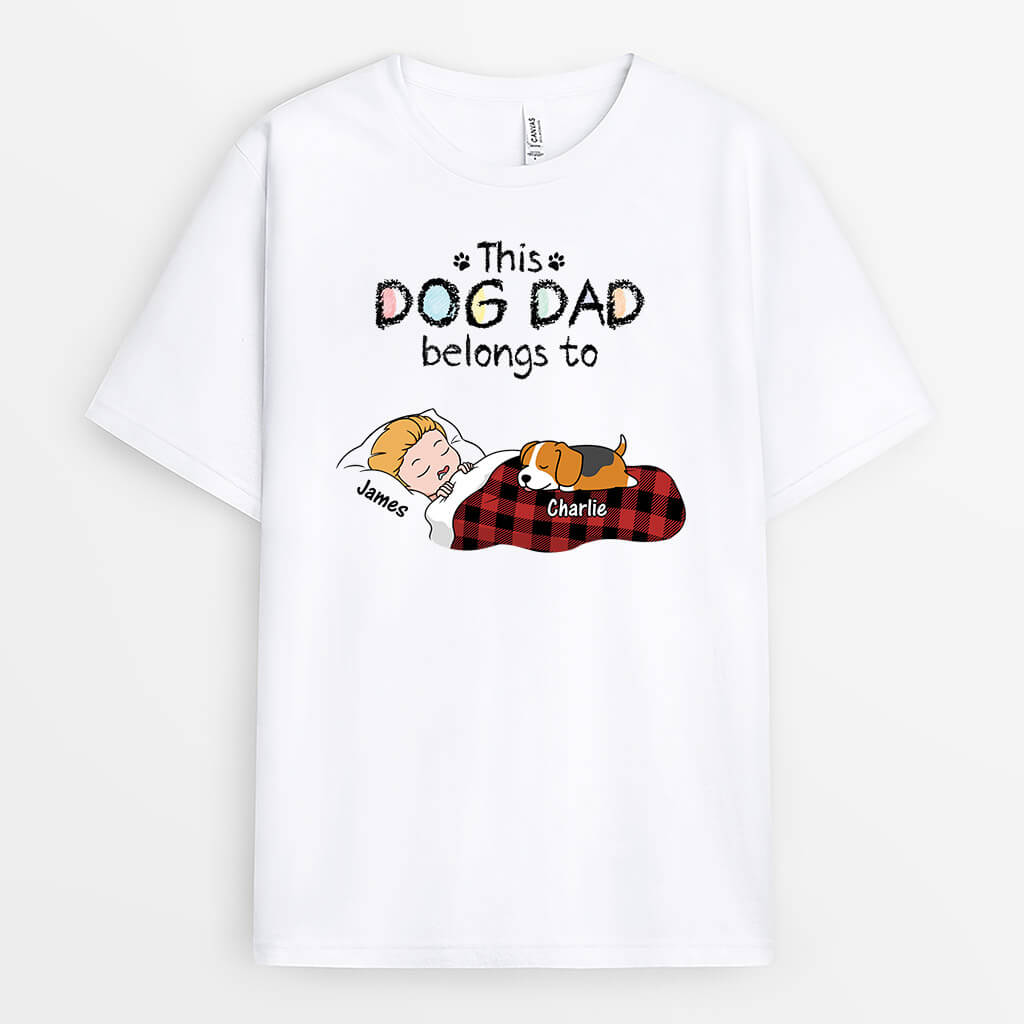 3196AUK1 this dog mum belongs to woman sleeping personalised t shirt for her