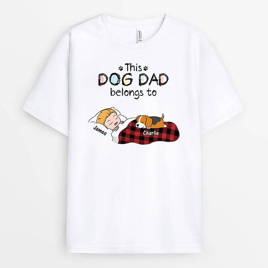 3196AUK1 this dog mum belongs to woman sleeping personalised t shirt for her