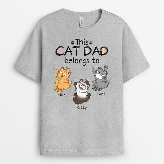 3205AUK2 this cat mum cat dad belongs to t shirt personalised presents for cat lovers