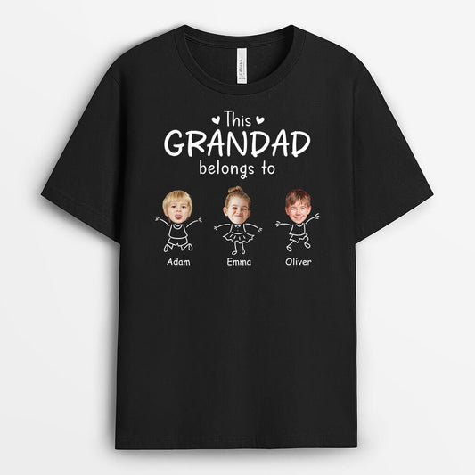 3209AUK1 photo face kids this grandma belongs to t shirt personalised presents for grandma_ uk