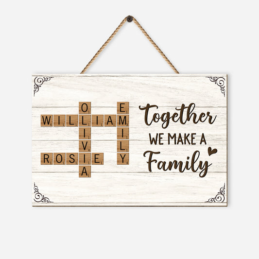 3221QUK1 personalised family crossword puzzle art wooden sign for family 3221q6f5i