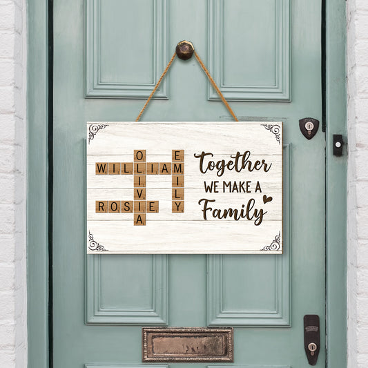 3221QUK2 personalised family crossword puzzle art wooden sign for family 3221q6f5i