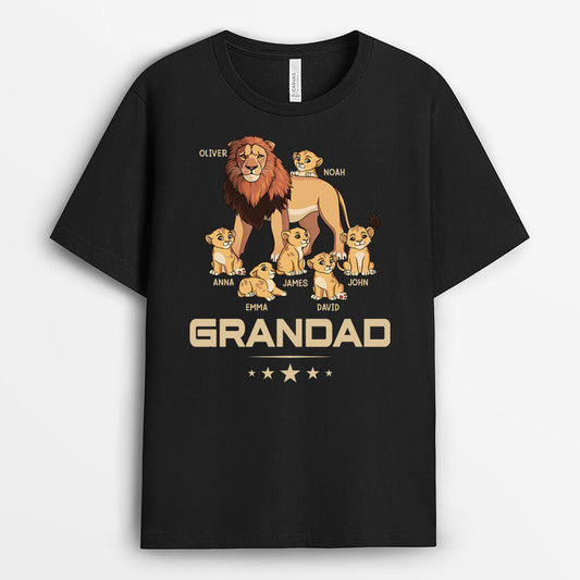 3232AUK1 grandad and grandkid lions t shirt personalised gifts for grandad uk