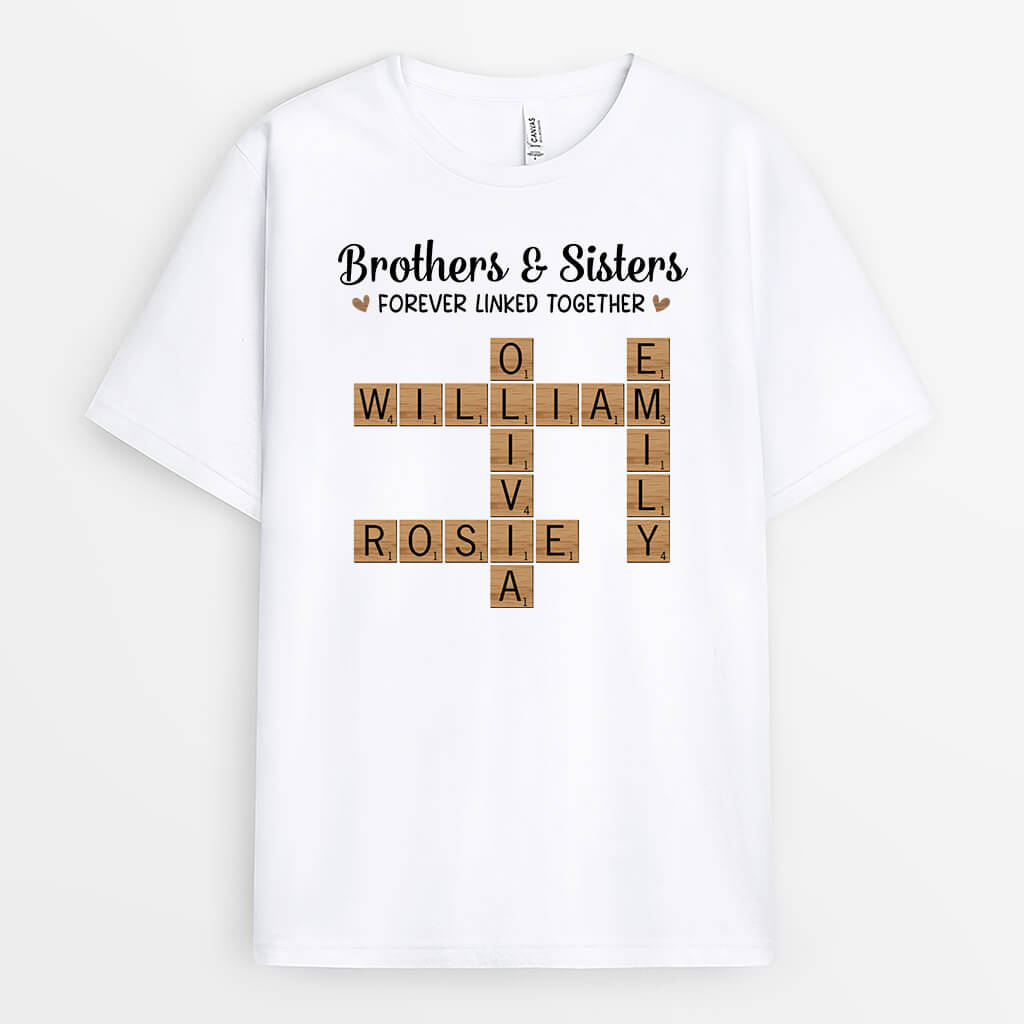 3234AUK2 brothers sisters t shirt personalised gifts for siblings