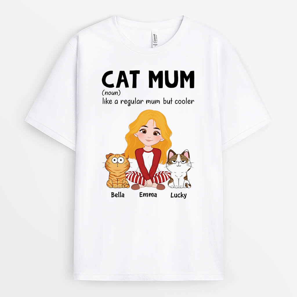 3239AUK2 cat dad definition t shirt personalised gifts for cat dad