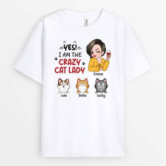 3244AUK1 yes_ t shirt personalised gifts for cat mum