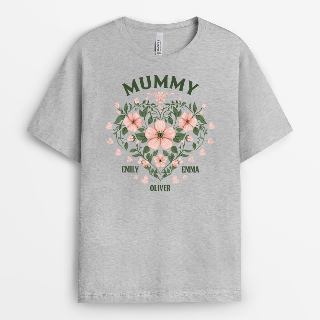 3256AUK2 grandma vintage flowers t shirt personalised gifts for grandma