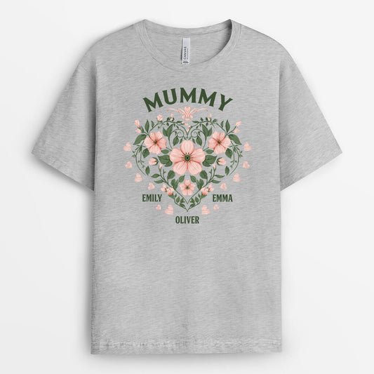 3256AUK2 grandma vintage flowers t shirt personalised gifts for grandma
