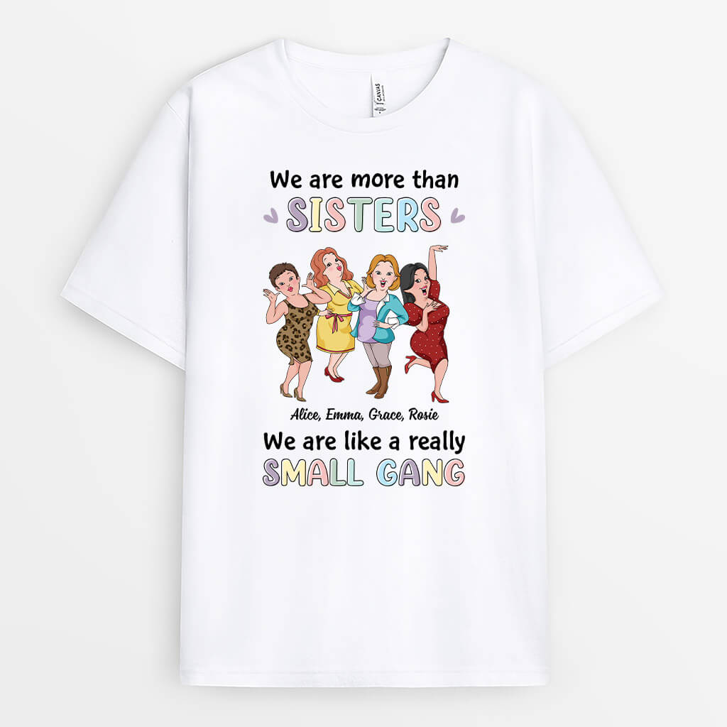 3257AUK1 we are more than sisters t shirt personalised gifts for siblings