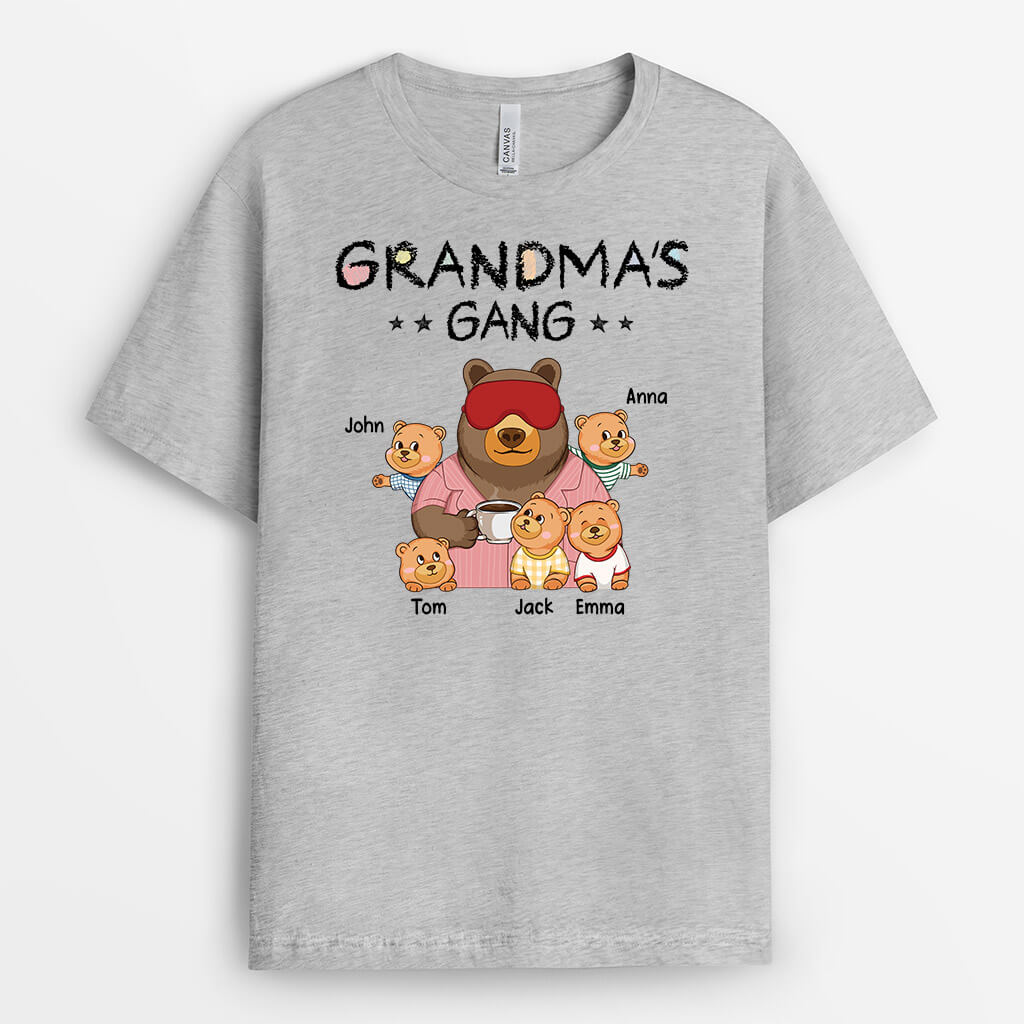 3263AUK1 pencil grandmas gang t shirt personalised gifts for grandma