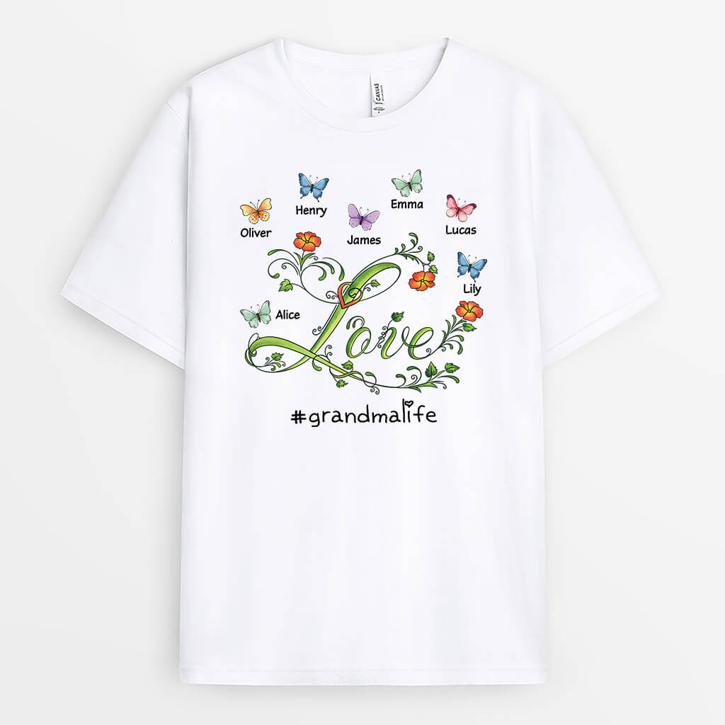 3265AUK1 love t shirt  personalised gifts for grandma