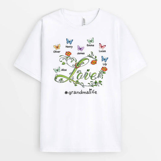 3265AUK1 love t shirt personalised gifts for grandma