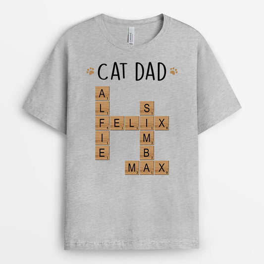3266AUK2 puzzle cat mum cat dad t shirt personalised gifts for cat lovers