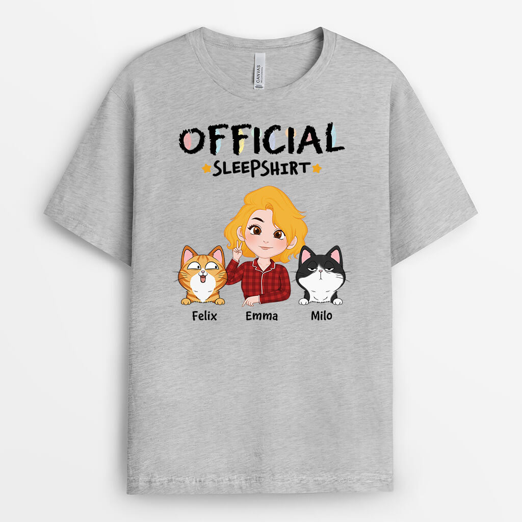 3267AUK1 cartoon official sleepshirt personalised gift ideas for cat mum