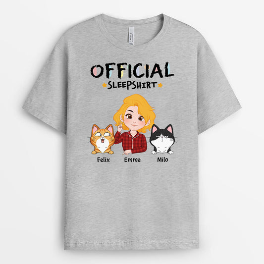 3267AUK1 cartoon official sleepshirt personalised gift ideas for cat mum