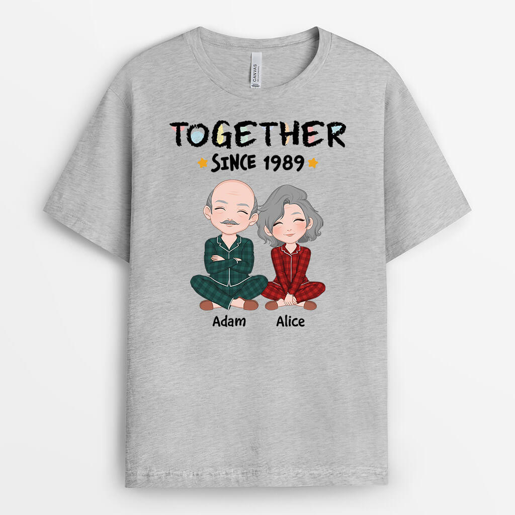 3269AUK2 pastel together since t shirt personalised gifts for couples