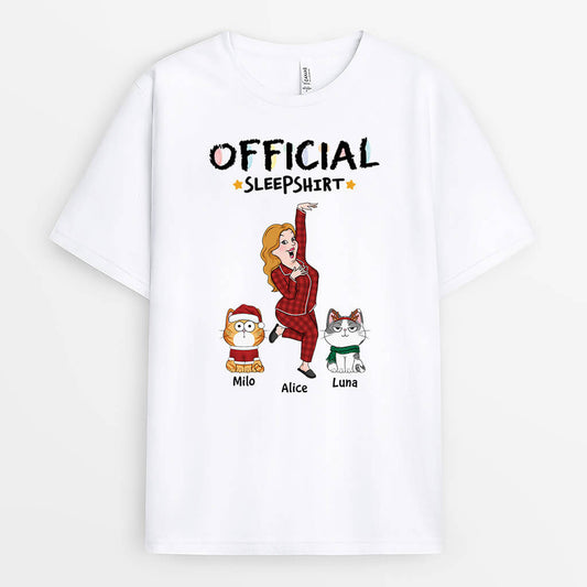 3271AUK1 christmas official sleepshirt personalised gifts for cat mum