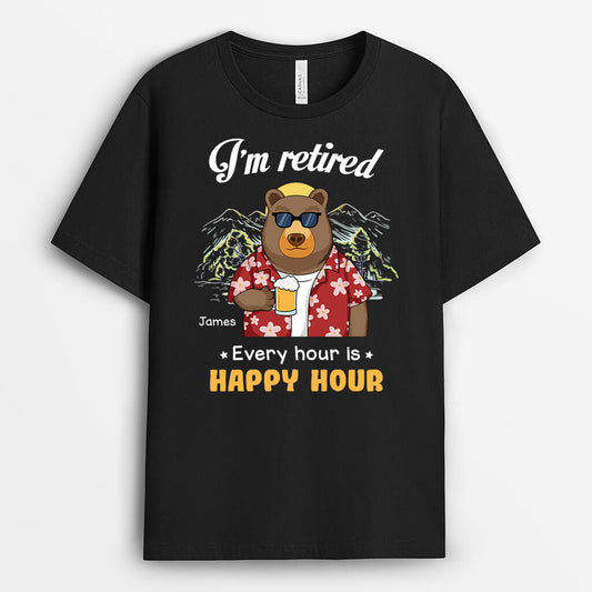3273AUK1 every hour is happy hour t shirt personalised gifts for male