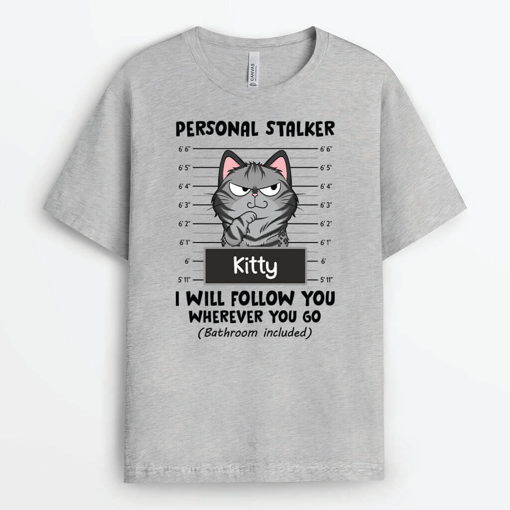 3274AUK2 personal stalker t shirt personalised gift ideas for cat lovers