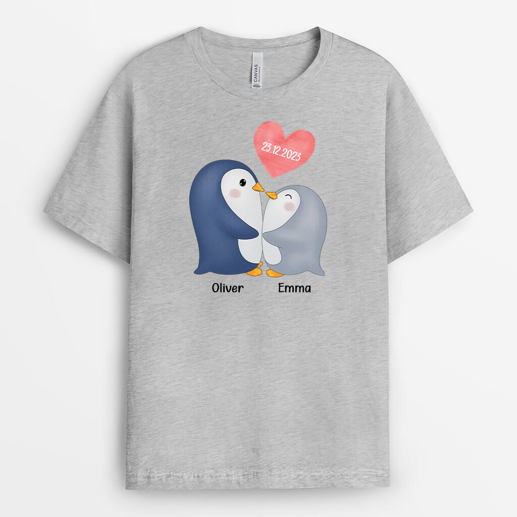 3288AUK2 penguins t shirt personalised gifts for couples_091cb8a1 d367 4680 89e0 daa1a3ea4429