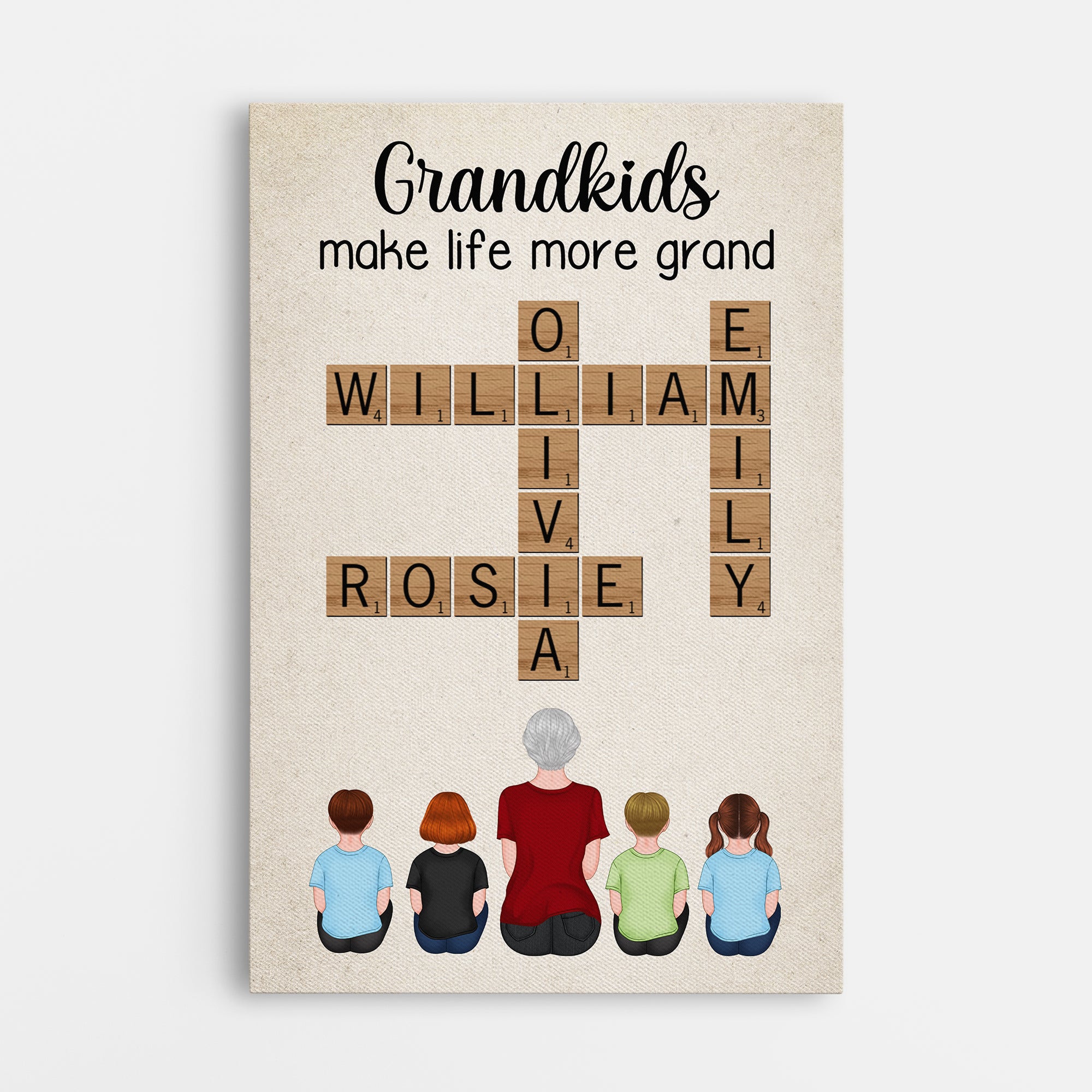3289CUK1 grandkids make life more grand canvas personalised gift ideas for grandma