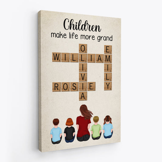 3289CUK2 grandkids make life more grand canvas personalised gift ideas for grandma