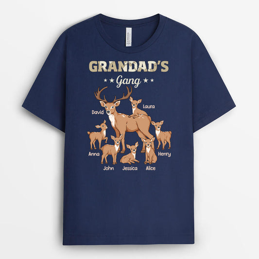 3293AUK1 deer grandpas gang t shirt personalised gifts for grandpa