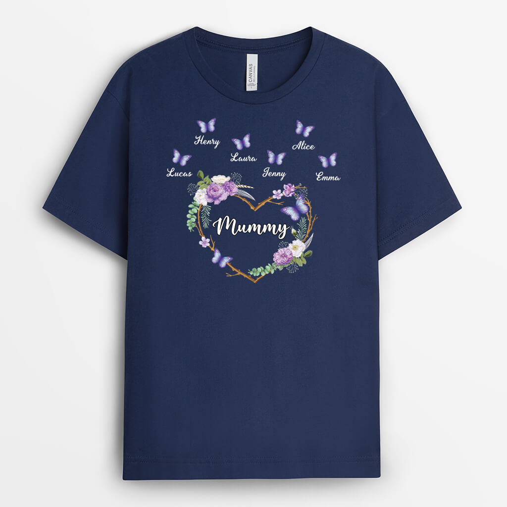 3298AUK2 grandma butterflies t shirt personalised gifts for grandma