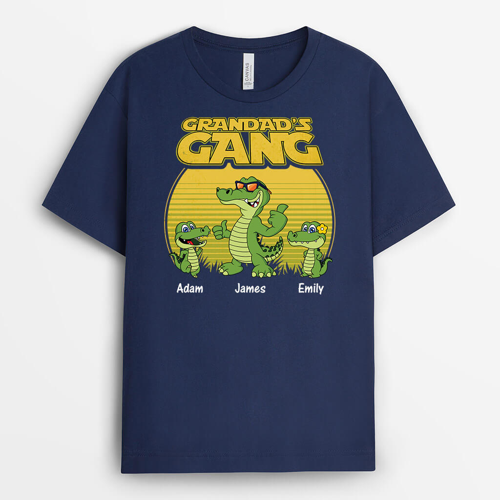 3309AUK1 cool crocodiles grandads gang t shirt  personalised gifts for grandad
