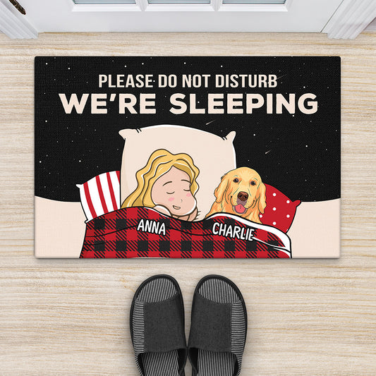 3311DUK2 please do not disturb doormat personalised gifts for dog lovers