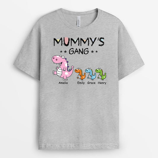 3312AUK2 dinosaur grandads gang t shirt personalised gifts for grandad