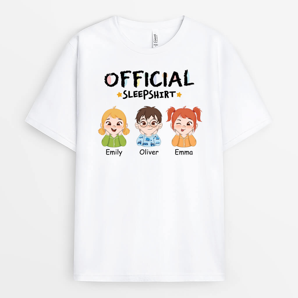 3328AUK1 personalised official sleepshirt kids t shirt  personalised presents for grandma grandad