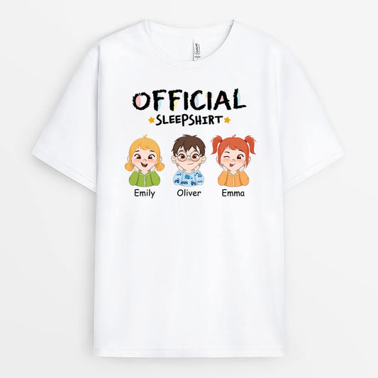 3328AUK1 personalised official sleepshirt kids t shirt personalised presents for grandma grandad