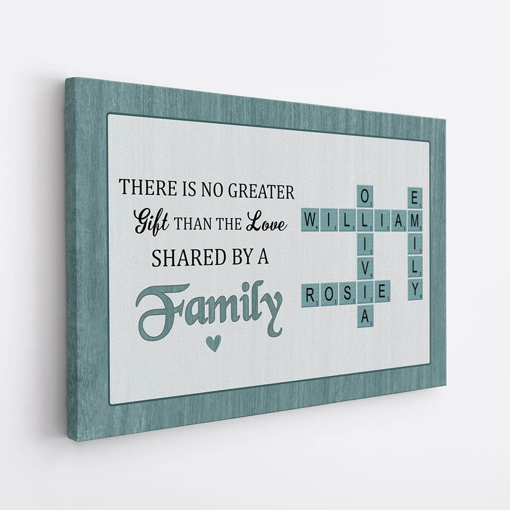 3335CUK2 personalised there is no greater gift than the love shared by a family canvas personalised gift for family